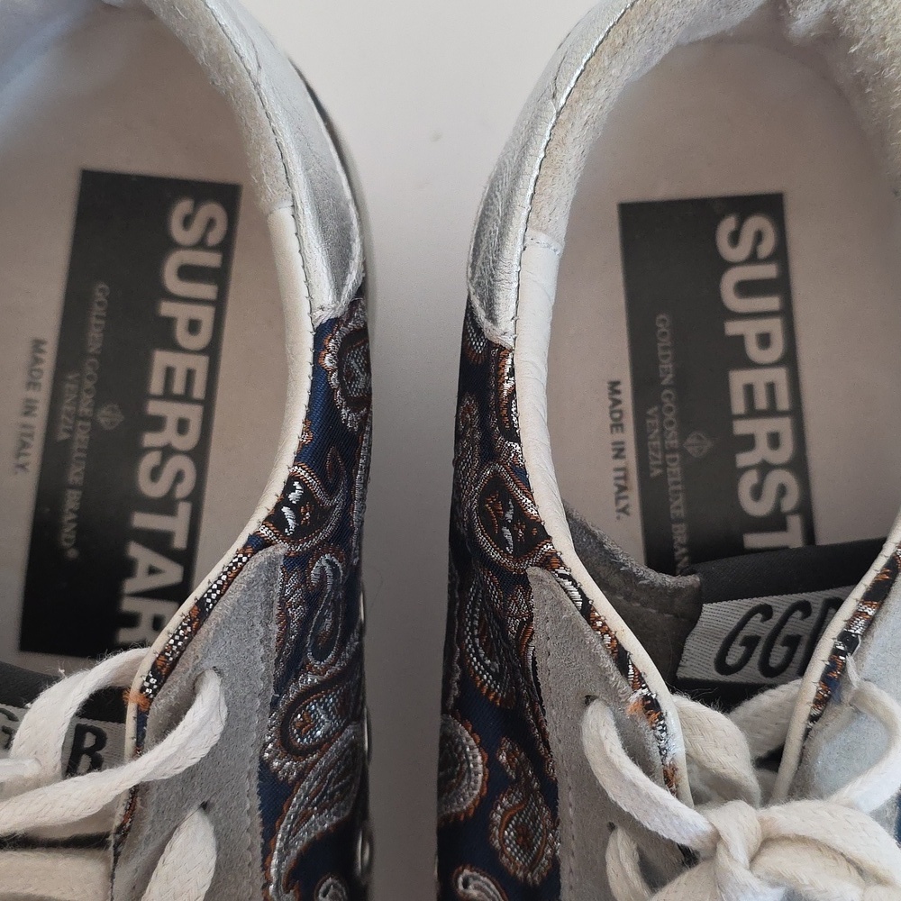 Golden Goose Superstar Gray,Silver,Blue,Brown Skateboard Sneakers Size 37 - Picture 2 of 14